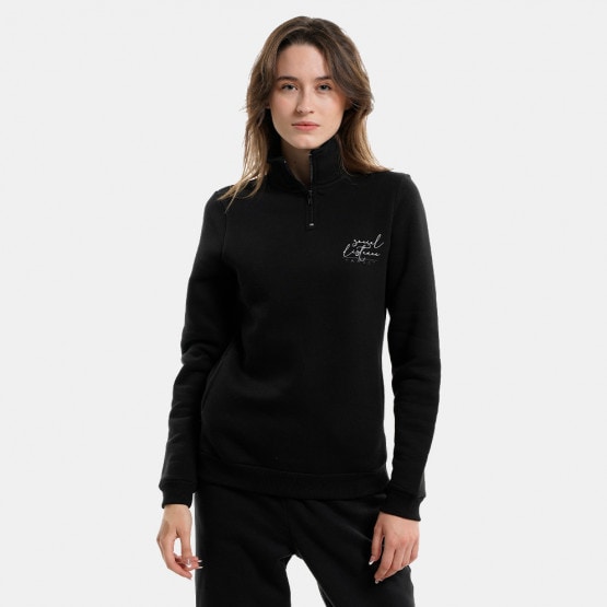 Target Zip Neck Fleece ''Social" Γυναικεία Μπλούζα Φούτερ