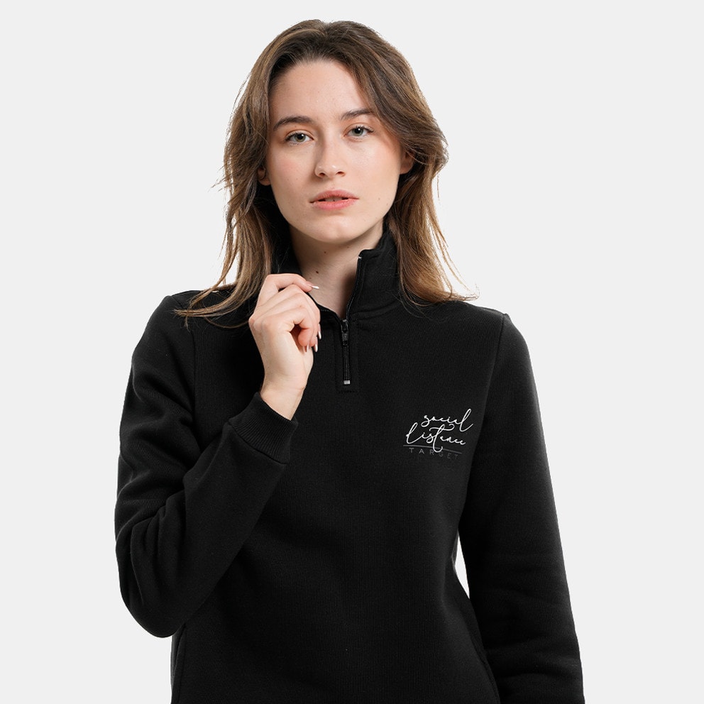 Target Zip Neck Fleece ''Social" Γυναικεία Μπλούζα Φούτερ