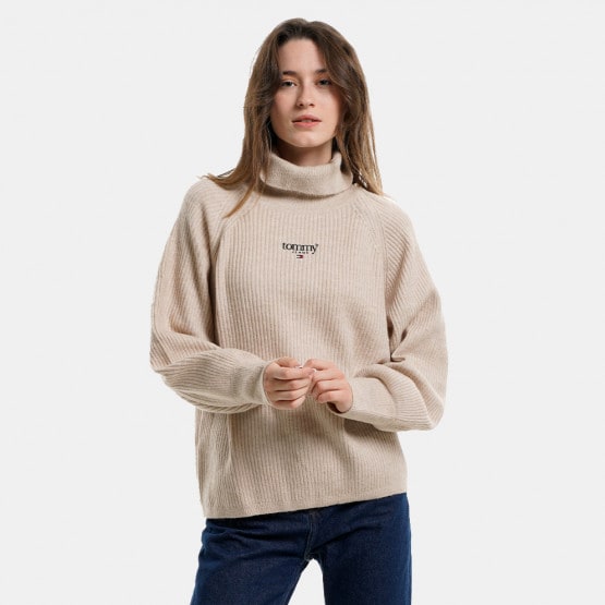 Tommy Jeans Rib-Knit Turtleneck Γυναικεία Μπλούζα Πουλόβερ