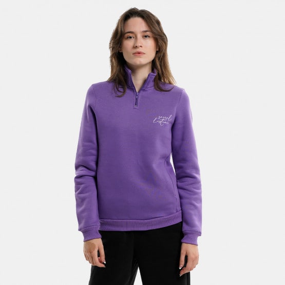 Target Zip Neck Fleece ''Social" Γυναικεία Μπλούζα Φούτερ