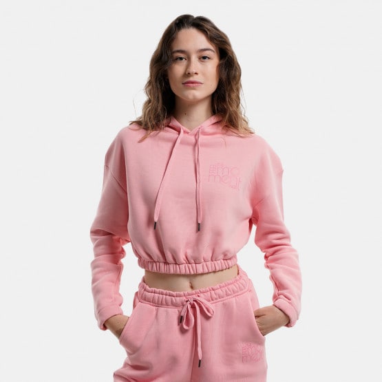 Target Loose Fleece "Moment Loose" Γυναικεία Cropped Μπλούζα με Κουκούλα