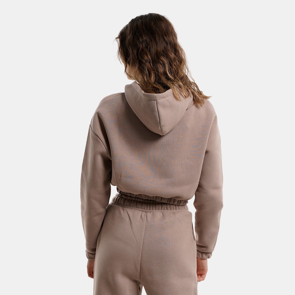 Target Loose Fleece "Moment Loose" Γυναικεία Cropped Μπλούζα με Κουκούλα