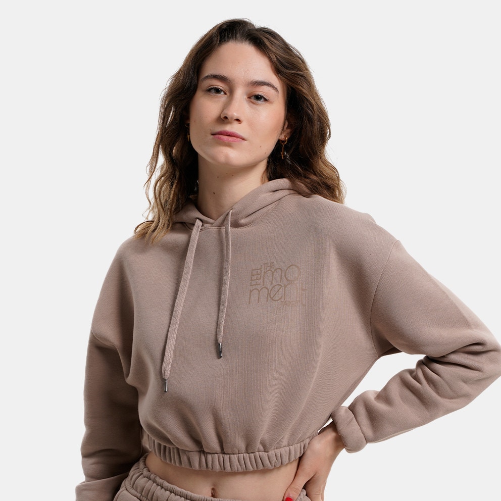 Target Loose Fleece "Moment Loose" Γυναικεία Cropped Μπλούζα με Κουκούλα