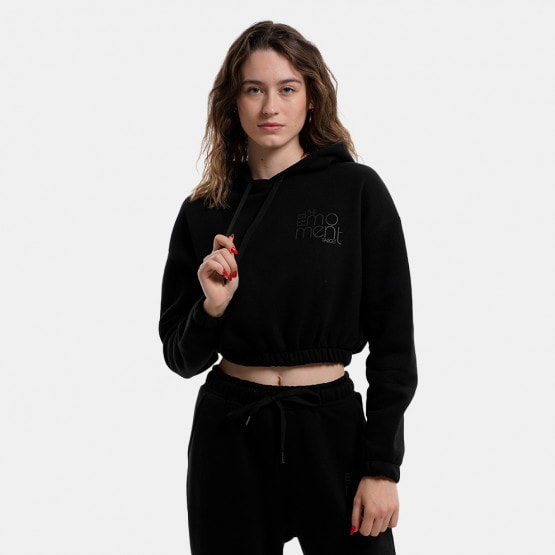 Target Loose Fleece "Moment Loose" Γυναικεία Cropped Μπλούζα με Κουκούλα