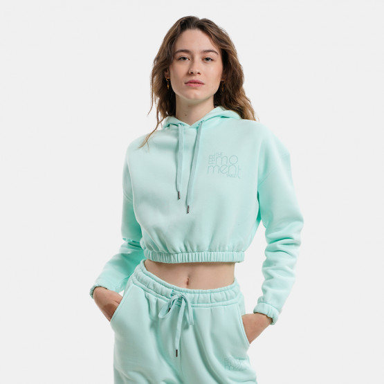 Target Loose Fleece "Moment Loose" Γυναικεία Cropped Μπλούζα με Κουκούλα
