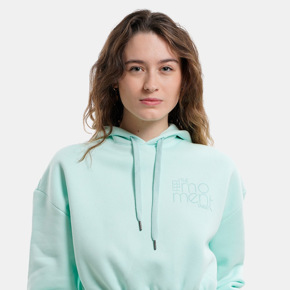 Target Loose Fleece "Moment Loose" Γυναικεία Cropped Μπλούζα με Κουκούλα