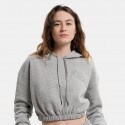 Target Loose Fleece "Moment Loose" Γυναικεία Cropped Μπλούζα με Κουκούλα