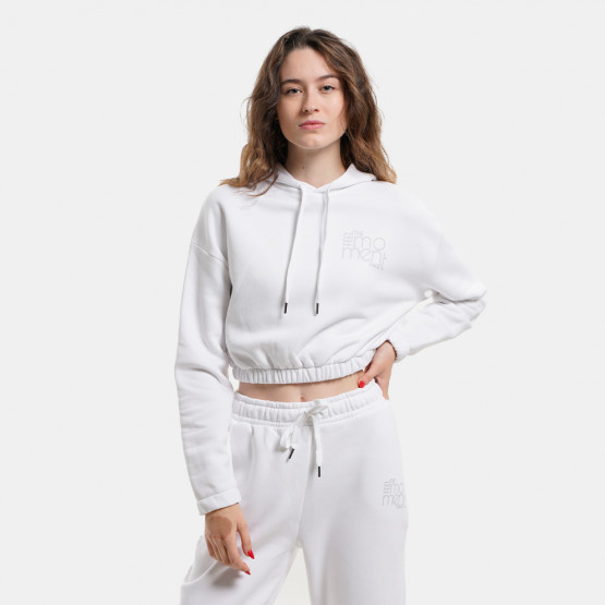 Target Loose Fleece "Moment Loose" Γυναικεία Cropped Μπλούζα με Κουκούλα