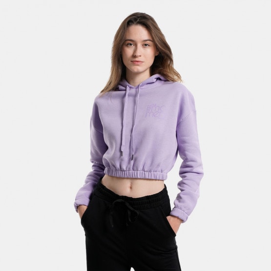 Target Loose Fleece "Moment Loose" Γυναικεία Cropped Μπλούζα με Κουκούλα