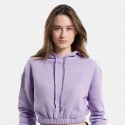 Target Loose Fleece "Moment Loose" Γυναικεία Cropped Μπλούζα με Κουκούλα