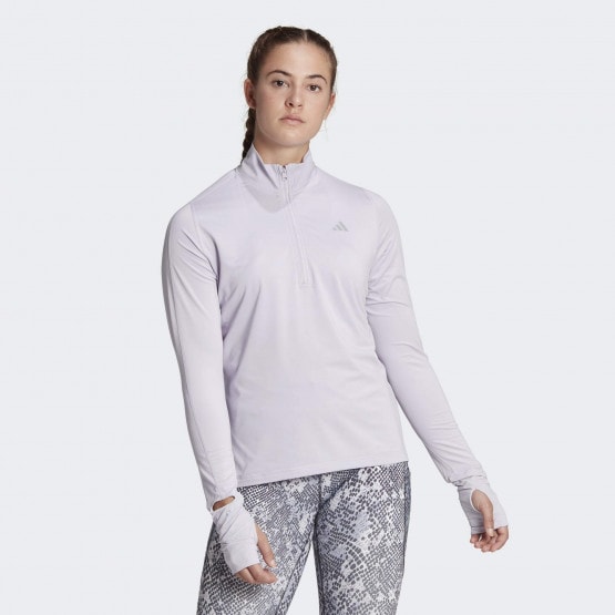 adidas Fast 1/2 Zip Γυναικεία Μπλούζα με Μακρύ Μανίκι