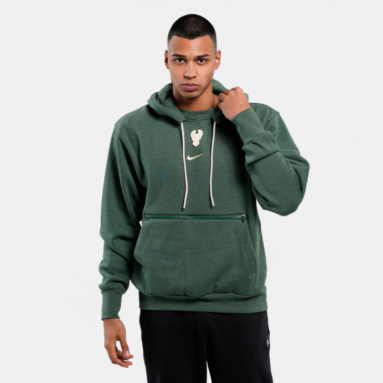 Nike Milwaukee Bucks Fleece Ανδρική Μπλούζα με Κουκούλα