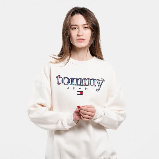 YBH - Tommy Jeans Oversize Tartan Women's Sweatshirt White DW0DW14869 - TOMMY  HILFIGER Borsa a tracolla avorio cachi oliva grigio scuro beige