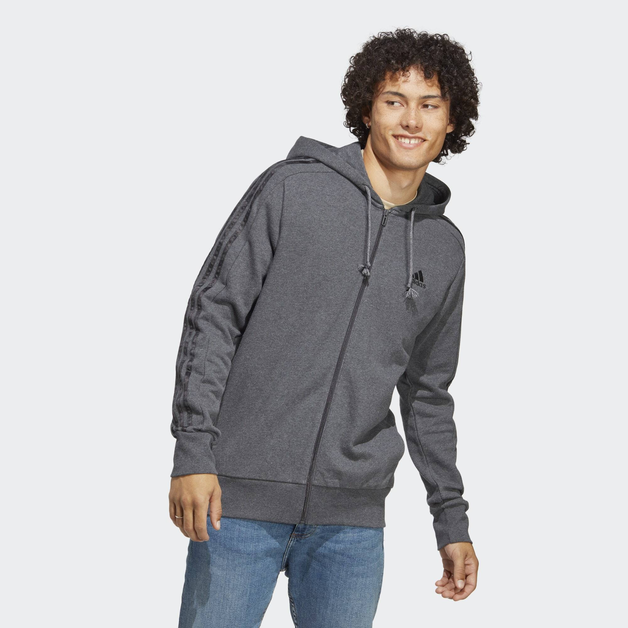 adidas Essentials French Terry 3-Stripes Full-Zip Hoodie (9000141201_63127)