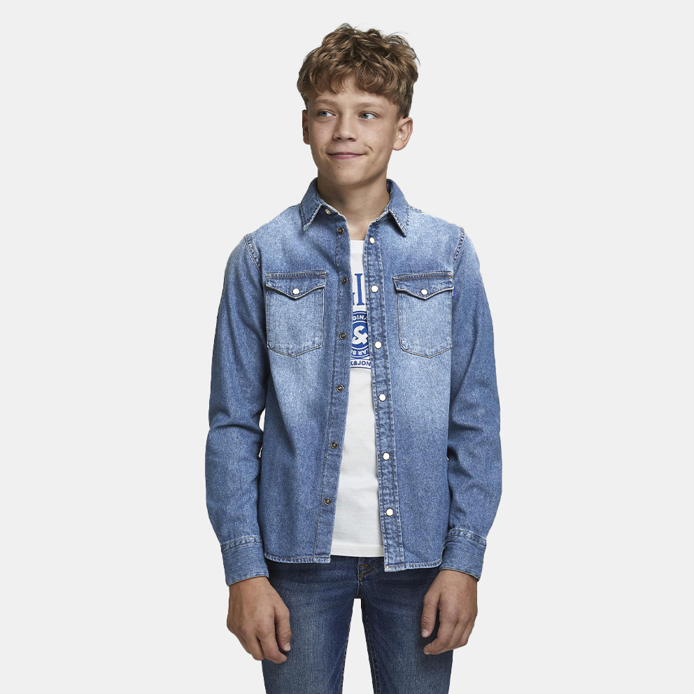 Buy Jack & Jones Junior Boys Blue Denim Full Sleeves Shirt online-tiepthilienket.edu.vn
