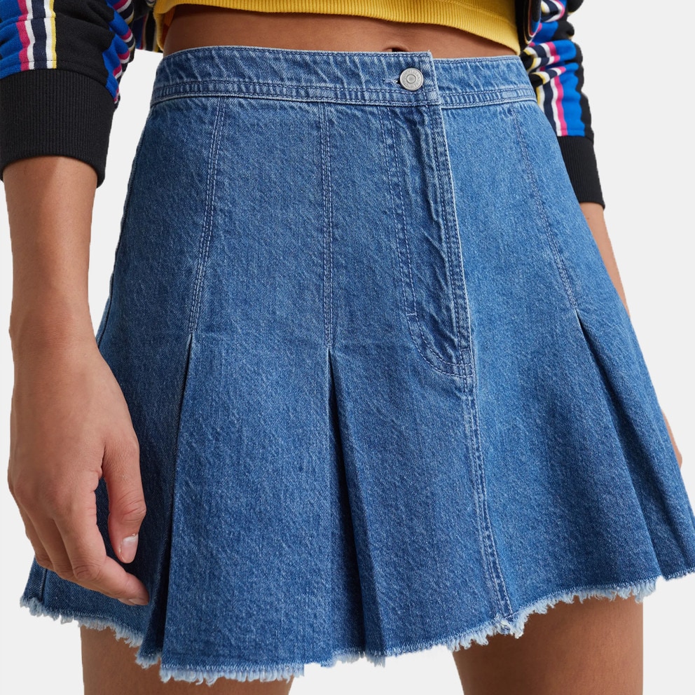 Tommy Jean Women's Denim Pleat Mini Skirt