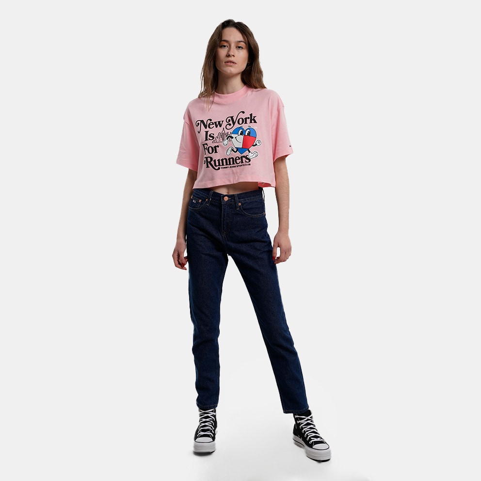 shirt Pink DW0DW14923 - TG0 - Tommy Hilfiger MW0MW14035DW5 - Tommy Jeans  Oversize Sportees Runners Women\'s Cropped T