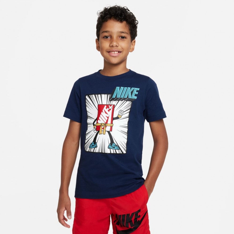 la carretera Stevenson Arcaico white nike lunar epic red bronze color chart - shirt Blue DX9521 - 410 -  Nike Sportswear Brand Mark Boxy Kids' T