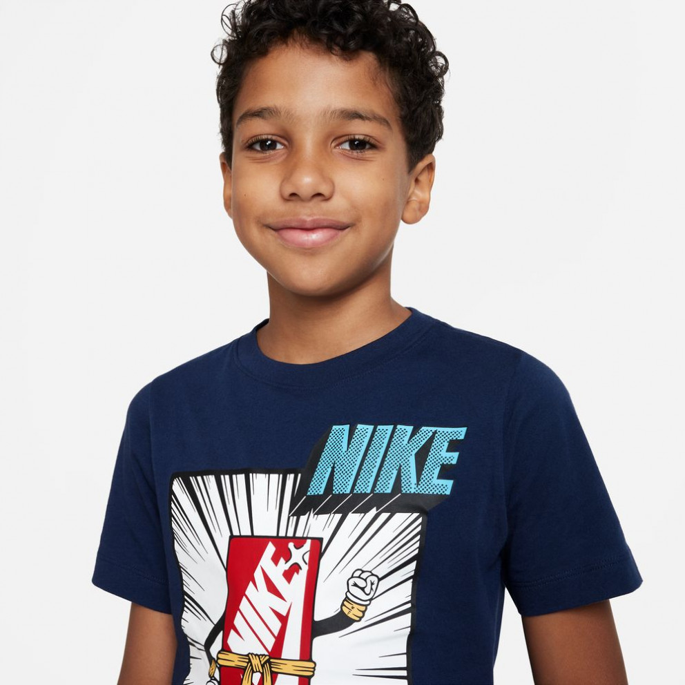 Nike Sportswear Brand Mark Boxy Kids' T-shirt Blue DX9521-410