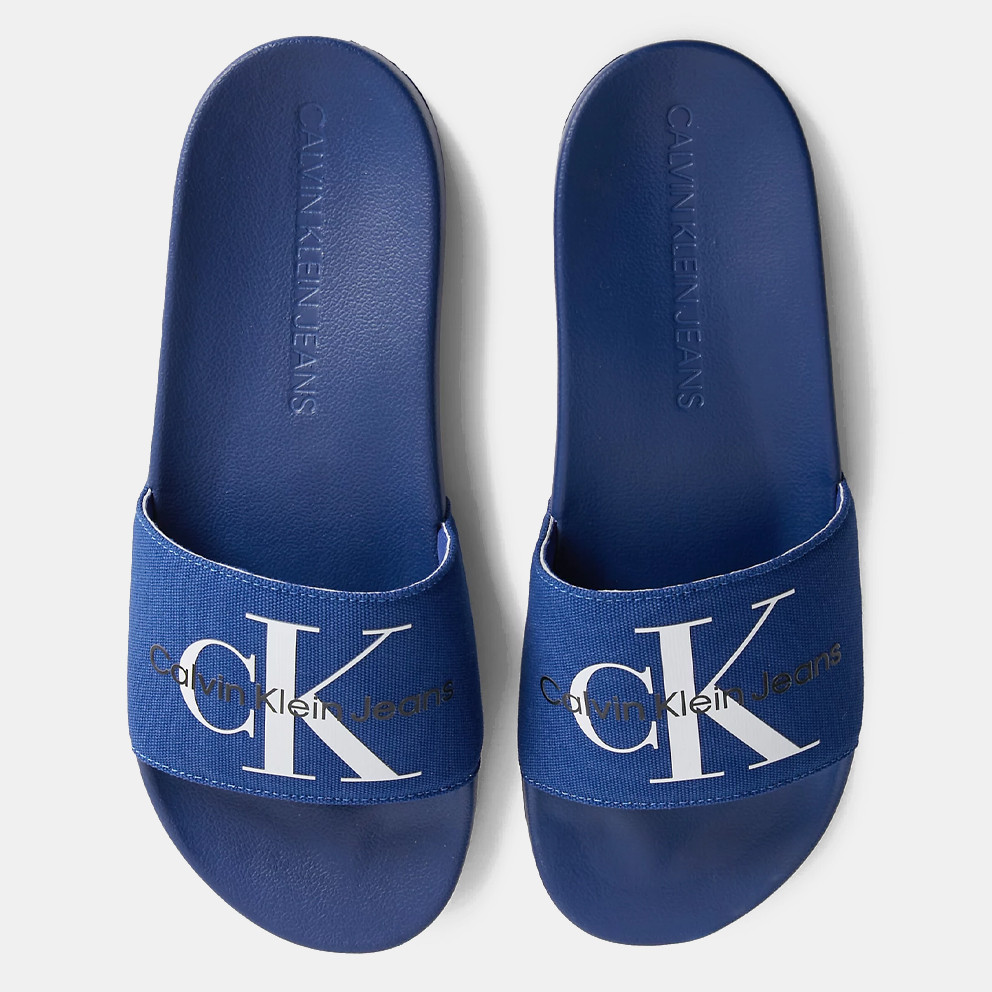 Calvin Klein Monogram Men s Slides Blue YM0YM00061 calvin klein underwear briefs set item C7I