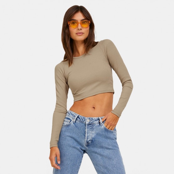 JJXX Jxfeline Rib Γυναικείο Crop Top με Μακρύ Μανίκι