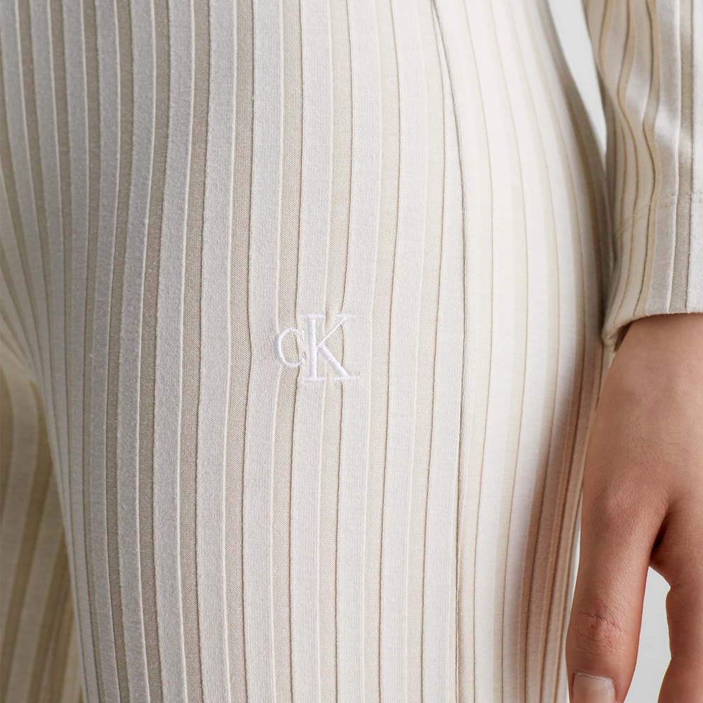 Calvin Klein Ribbed Jersey Flared Γυναικείο Παντελόνι Φόρμας