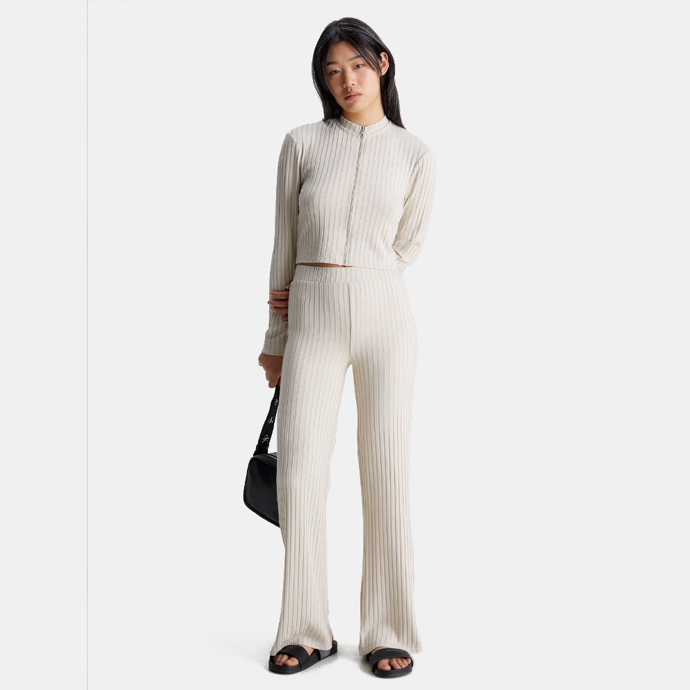 Calvin Klein Ribbed Jersey Flared Γυναικείο Παντελόνι Φόρμας