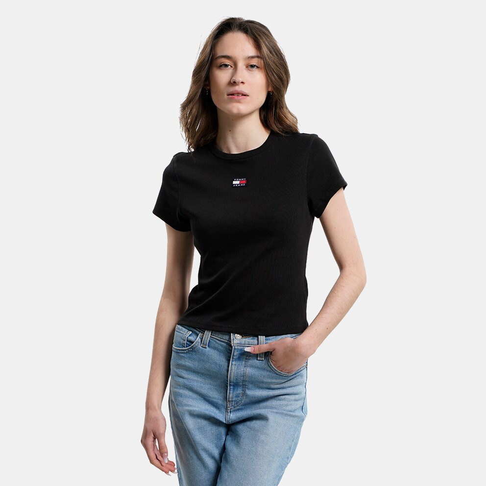 box stripe - T DW0DW15641 Black shirt in Hilfiger BDS navy Badge - corp - Tommy logo t-shirt Tommy Women\'s Jeans