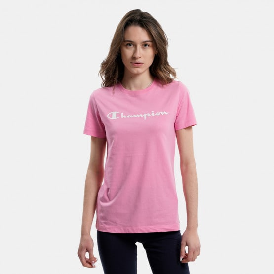 Champion Crewneck Women's T - Pink 114911 - - Pinko Love embroidered T-shirt