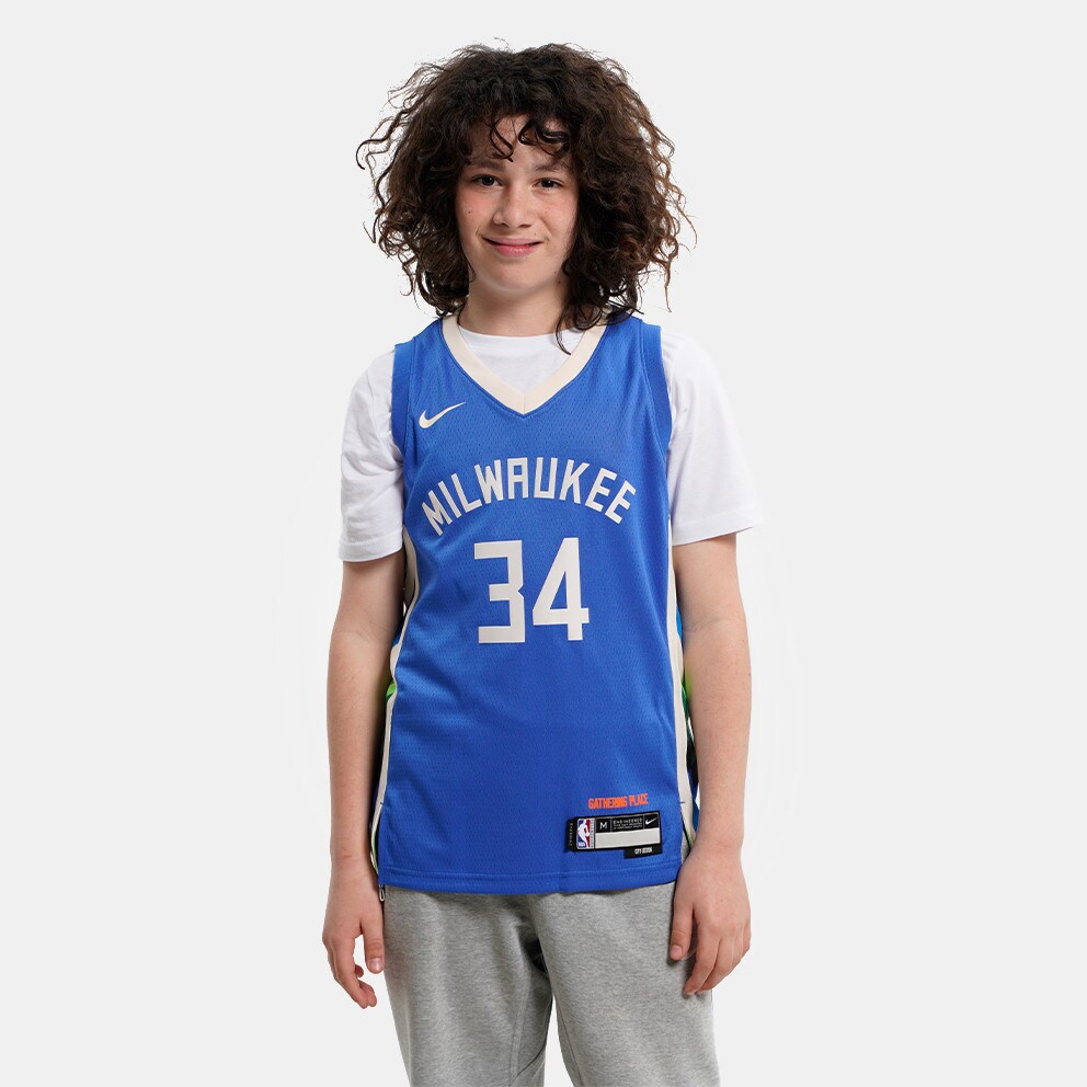 Nike NBA Giannis Antetokounmpo Milwaukee Bucks Swingman City Edition Kids' Basketball Jersey