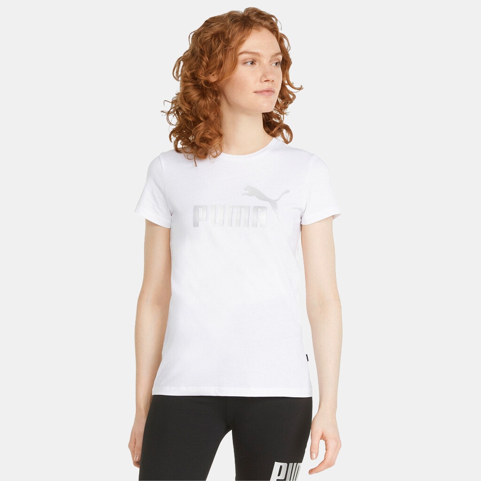 shirt White 848303 - Puma Ess+ Metallic Logo Women's T - 02 - Puma Fille  Mayze Wild PS