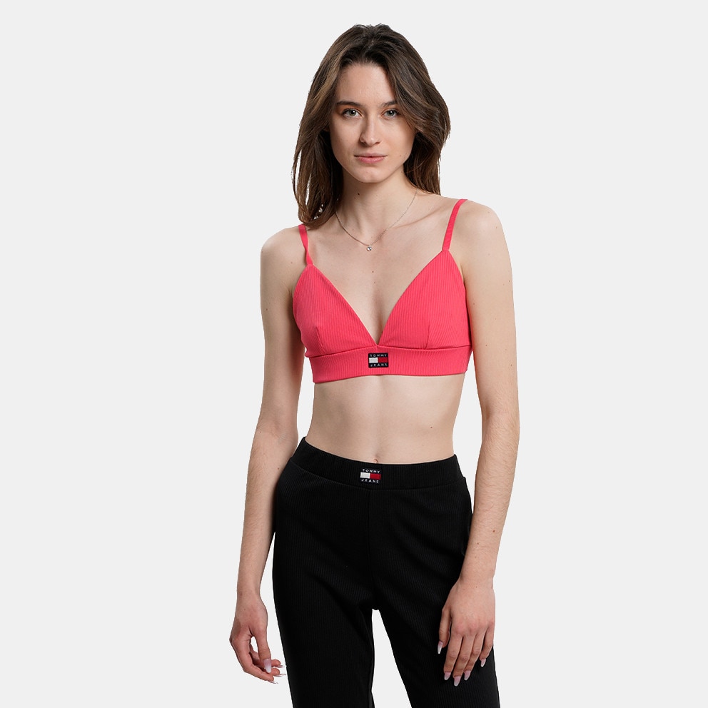 Tommy Jeans Badge Cropped Rib Knit Women's Bralette