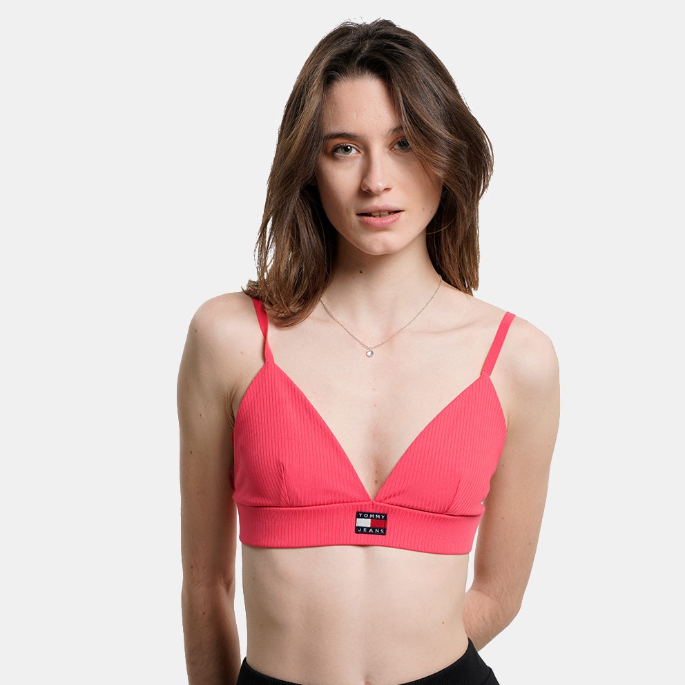 Tommy Jeans Badge Cropped Rib Knit Women's Bralette