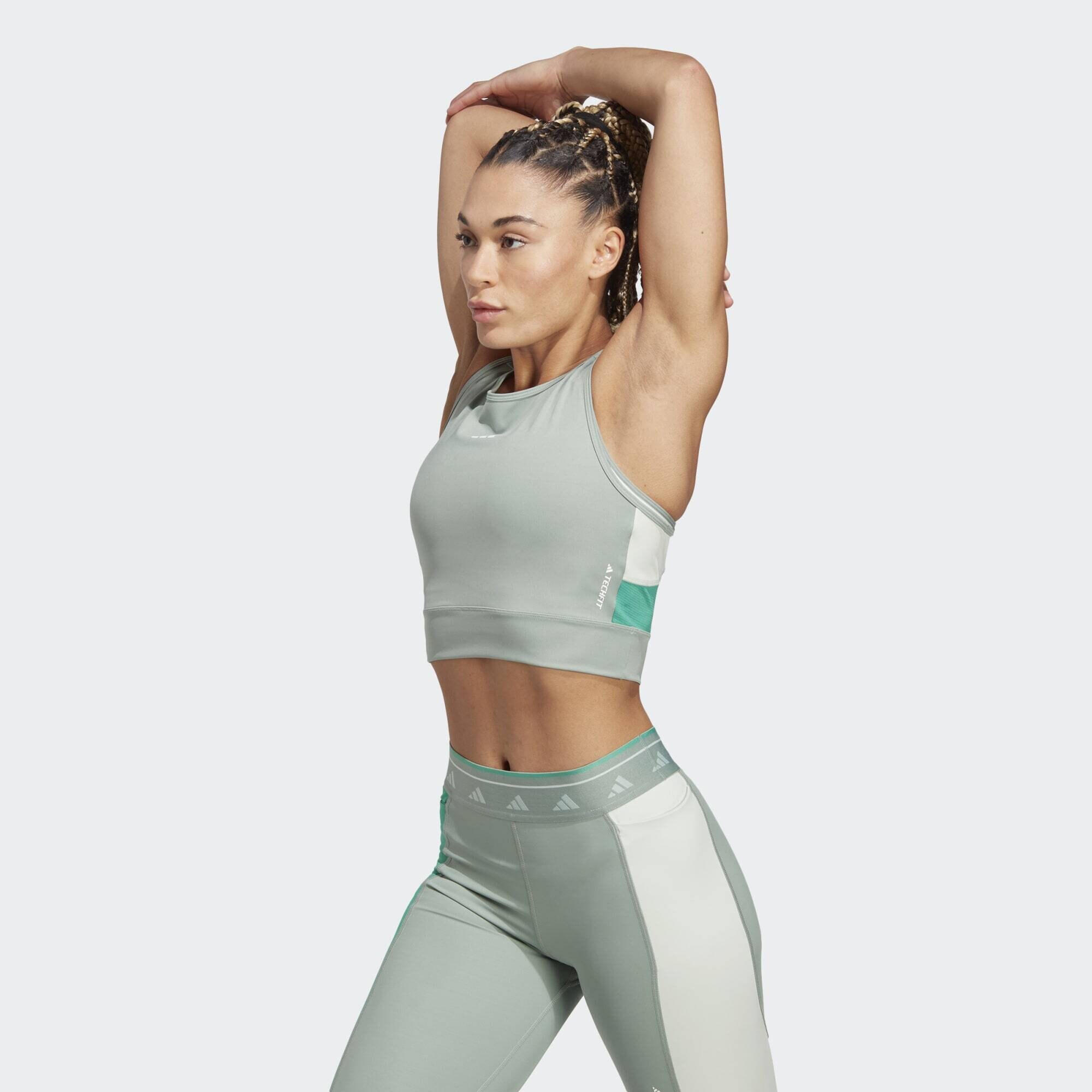 adidas Techfit Colorblock Crop Tank Top (9000146669_65890)