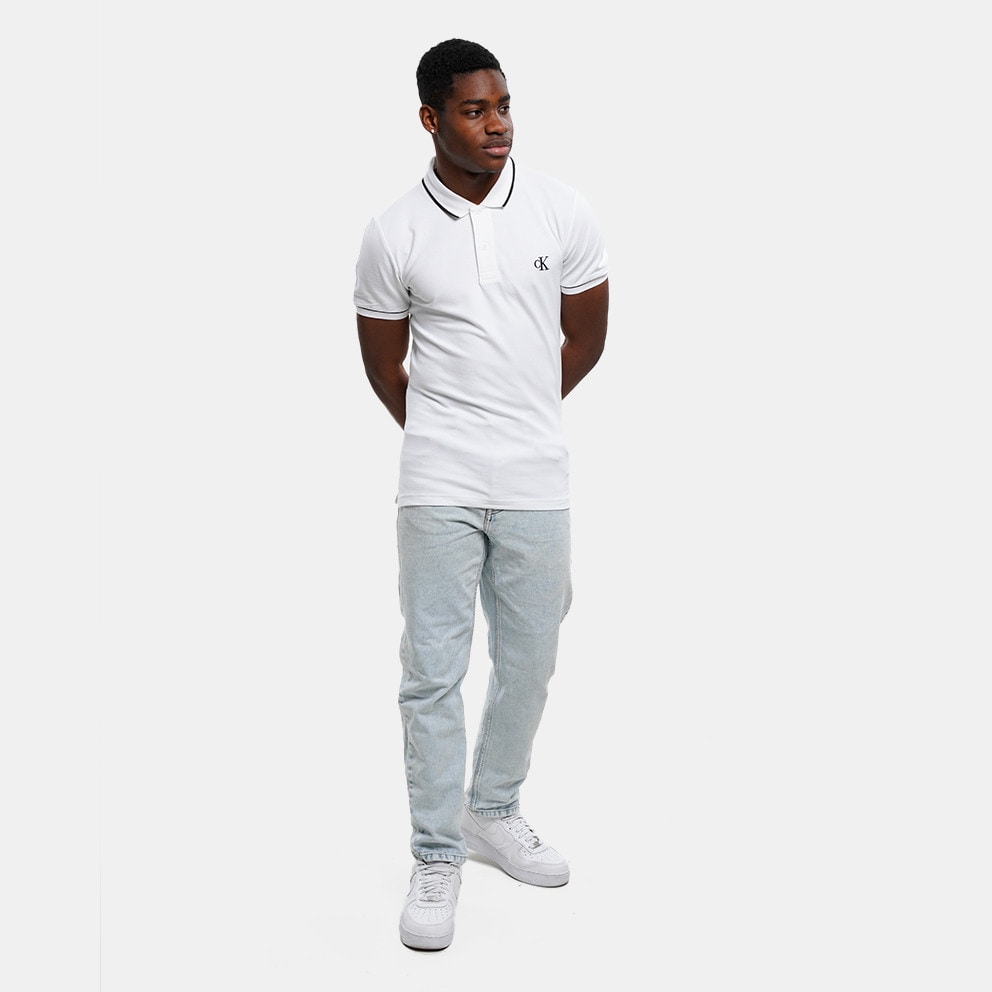 Louis Philippe white slim fit cotton polo t shirt - G3-MTS16306