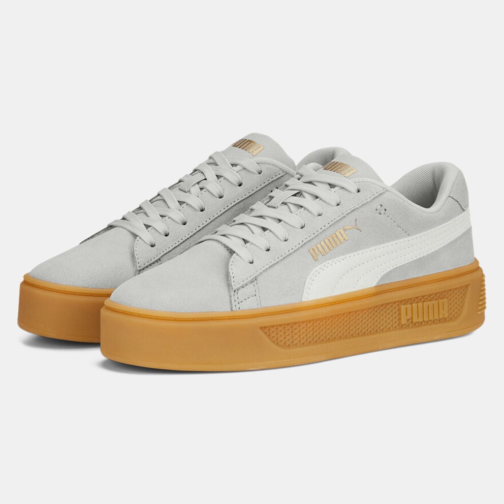 Puma fur Smash Platform Women s Shoes Grey 391942