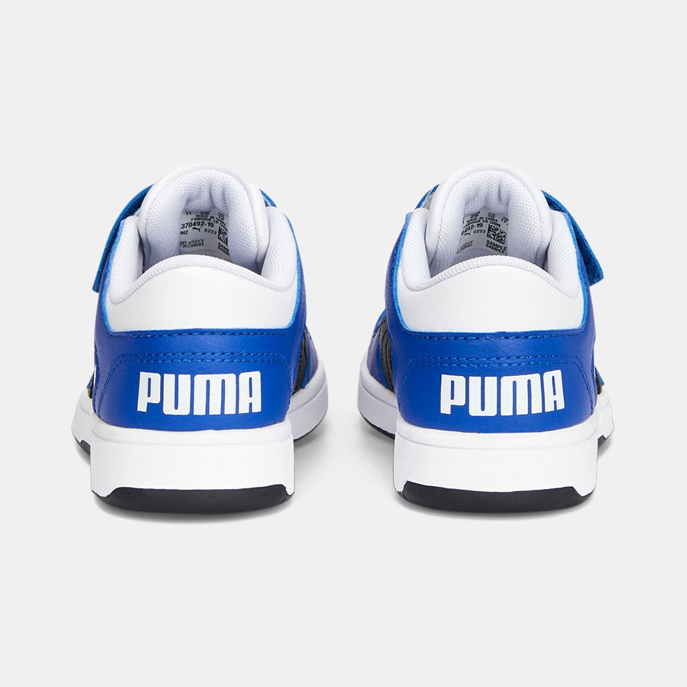 19 - PUMA Rebound Lay - Up Kids Shoes White / Blue 370492 - 44 Puma Sneakers  at Tour Rehearsal