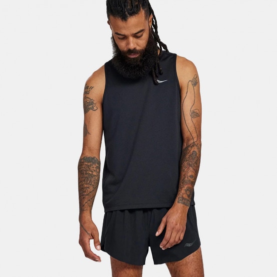 Saucony Stopwatch Singlet Ανδρική Αμάνικη Μπλούζα