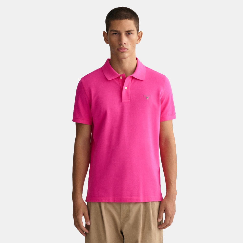 men polo-shirts office-accessories Pink 41 - GANT Original Pique Rugger  Men\'s Polo T - shirt Pink 3G2201 - G0675