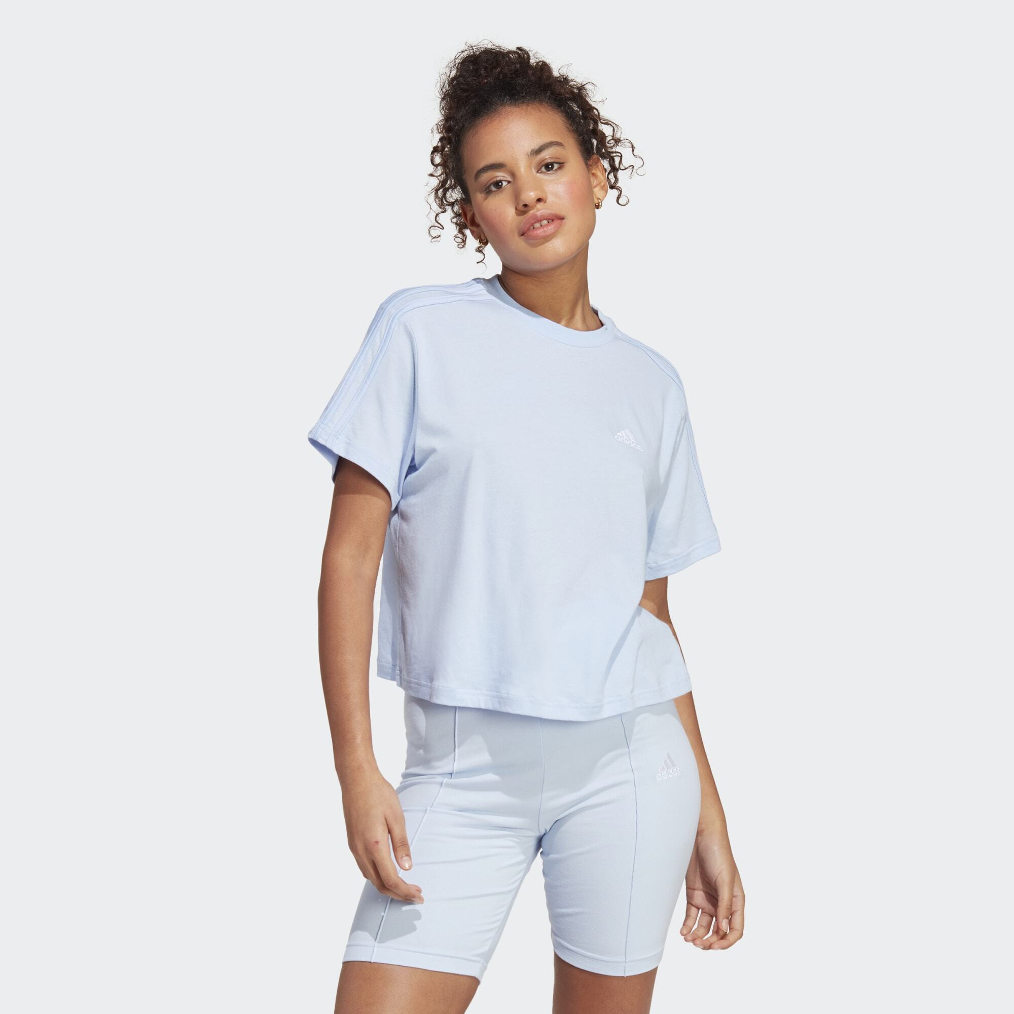 adidas Performance Essentials 3-Stripes Single Jersey Γυναικείο Cropped T-shirt (9000137569_67012)