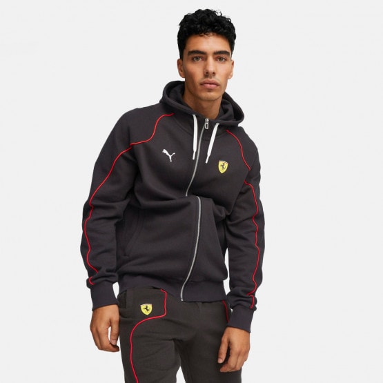 Puma Ferrari Race Hooded Jacket Men's Black White Sportswear