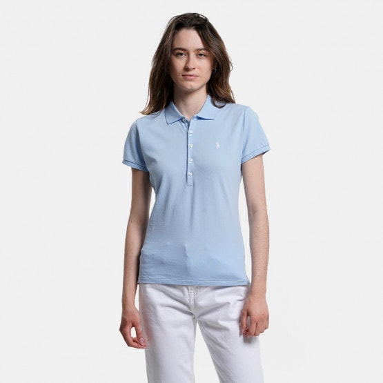 Polo Ralph Lauren Classic Fit Mesh Polo Shirt Female Polo Shirt Light Blue Size XS Cotton