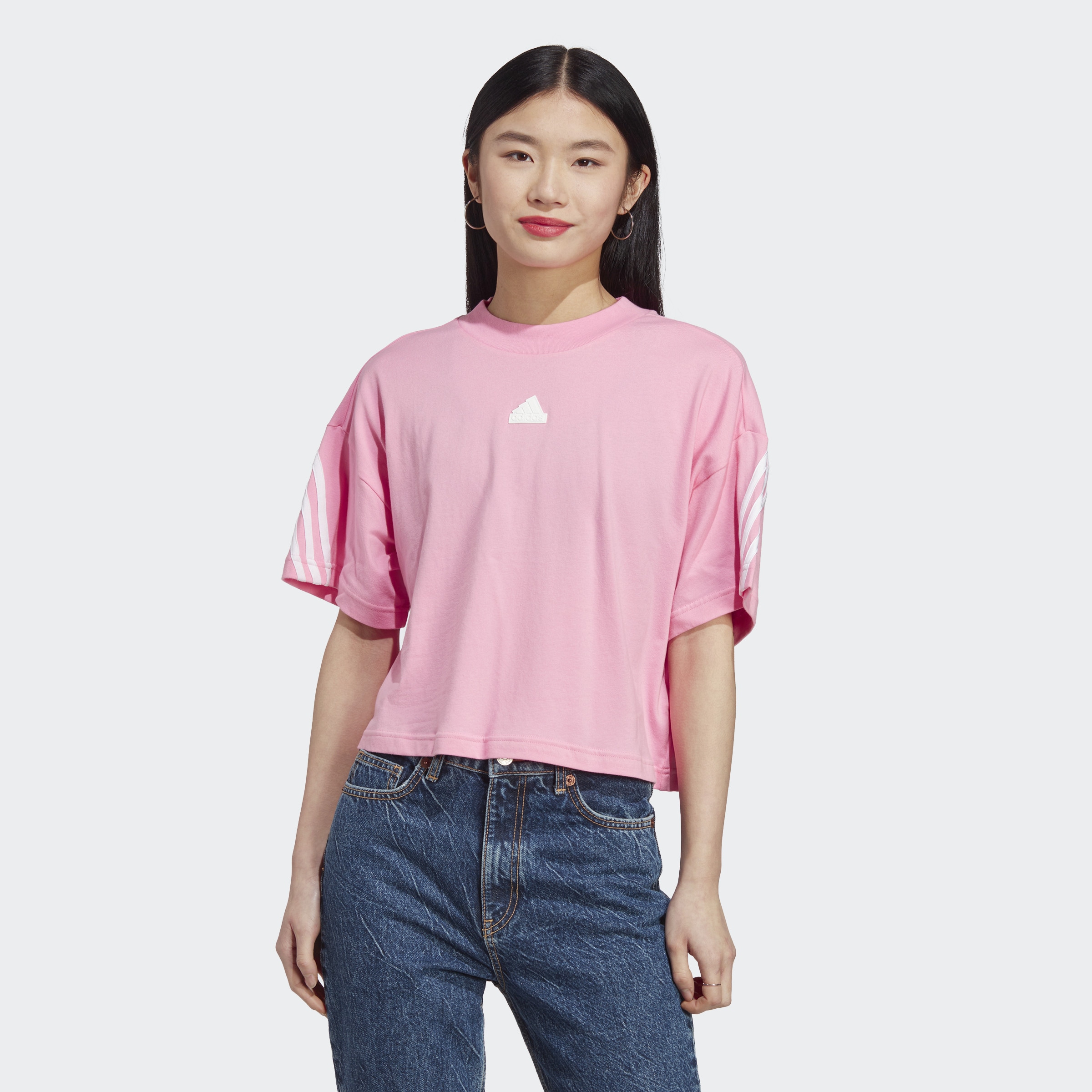 adidas Future Icons 3 - signature stories derrick rose describes duality of  adidas d rose - Stripes Women's Tee Pink IB8523