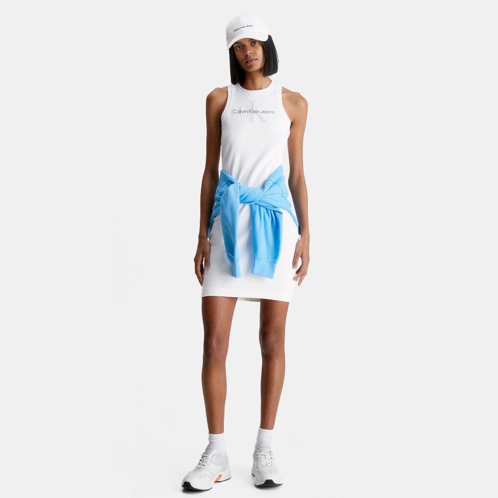 calvin klein essential logo crew sweat j30j314536 yaf - Calvin Klein  Archival Monologo Rib Tank Dress Bright White J20J220754 - YAF