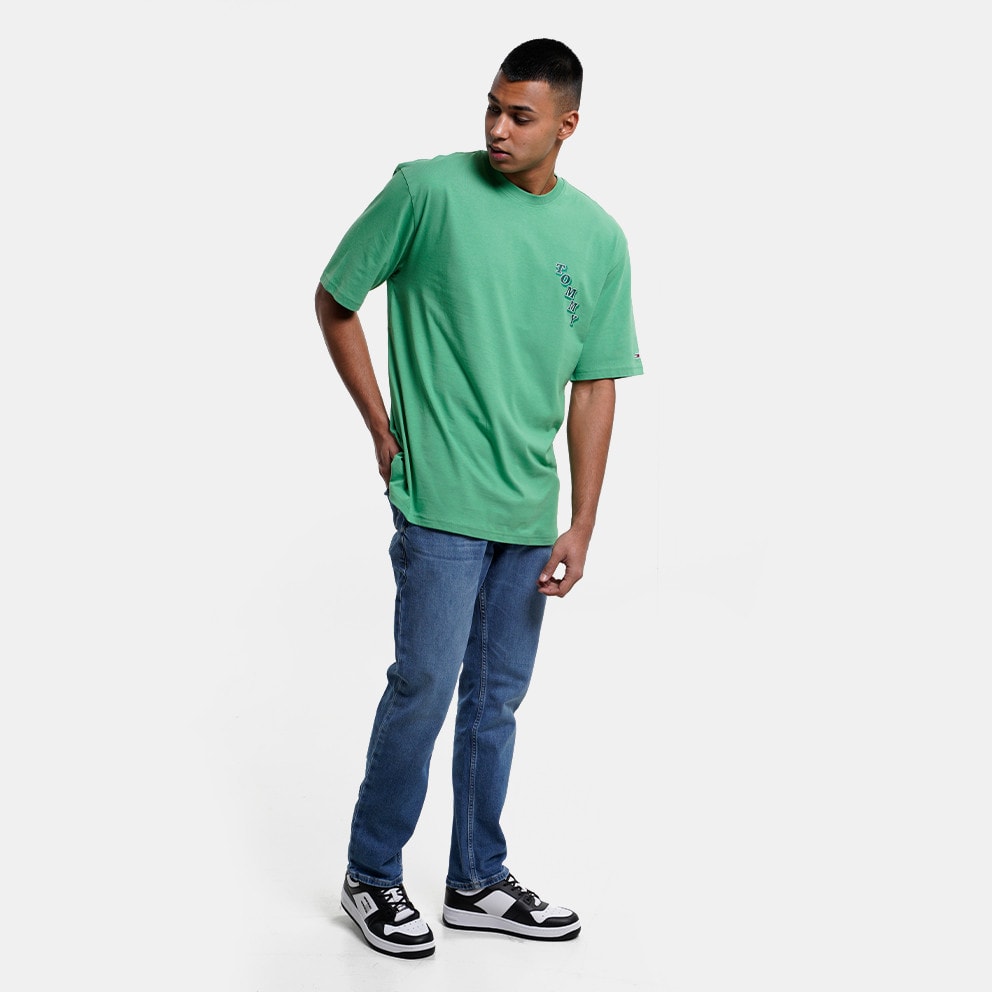 Tommy T Streifen - College Skate Green shirt mit Hilfiger Men\'s - DM0DM16398 Marineblaue Tommy Jeans - Bomberjacke seitlichen Pop LY3