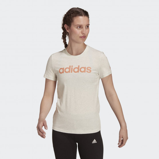 adidas Essentials Slim Logo Tee Off White / Ambient Blush H07828