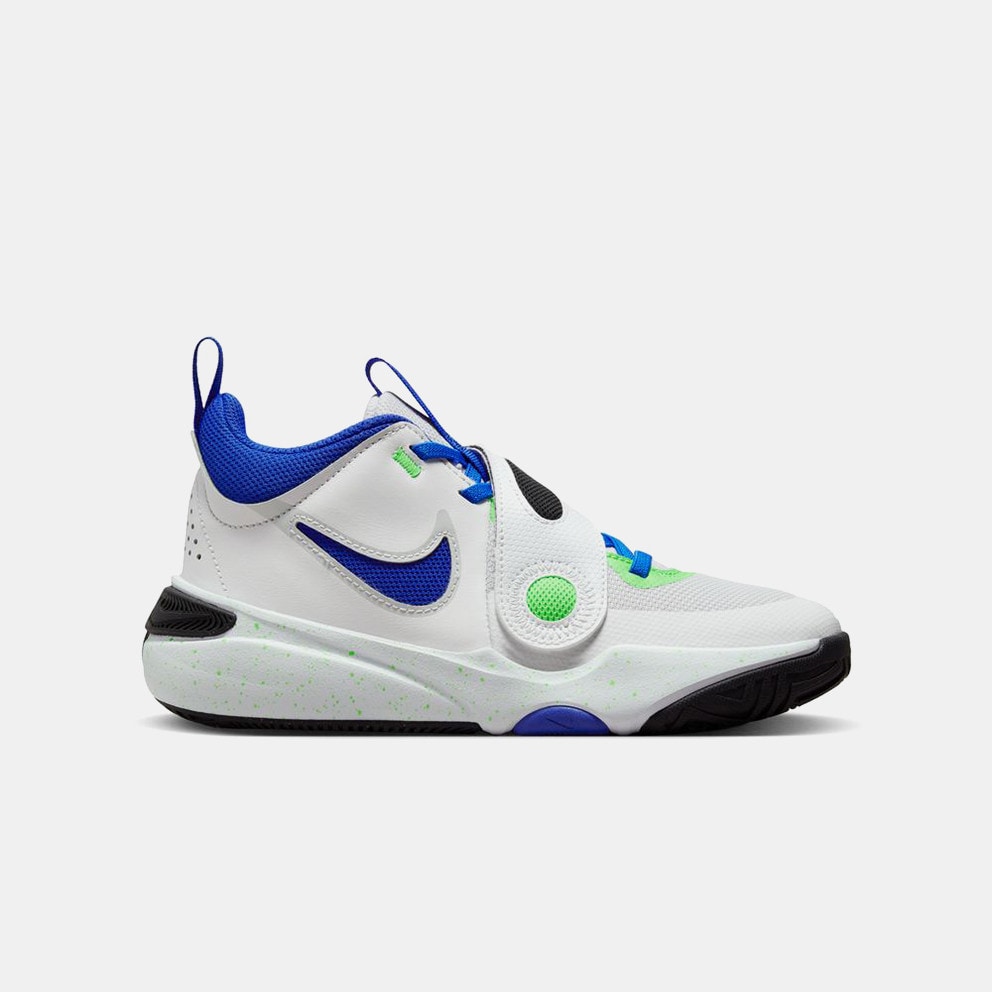 Nike Team Hustle D 11 Kids Basketball Boots White Blue DV8996