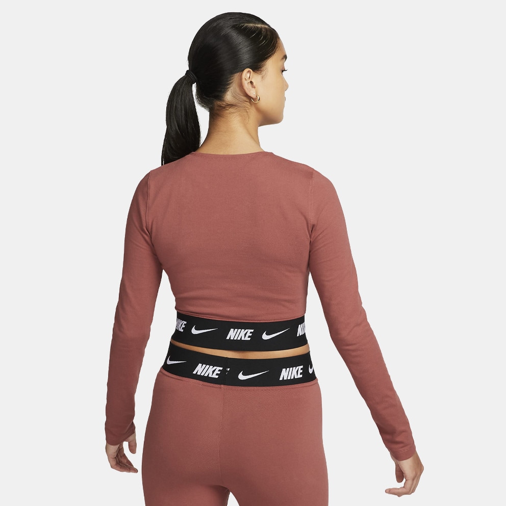 Nike W Nsw Crop Tape Ls Top