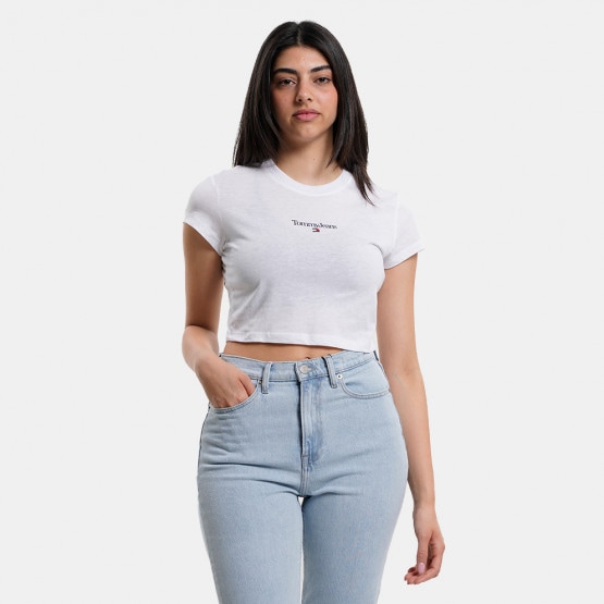 YBR - Tommy Jeans Essential Women's Crop Top White DW0DW15444 - Tommy  Hilfiger Rotes Lounge-T-Shirt mit Logo auf der Brust und Besatz am  Ausschnitt