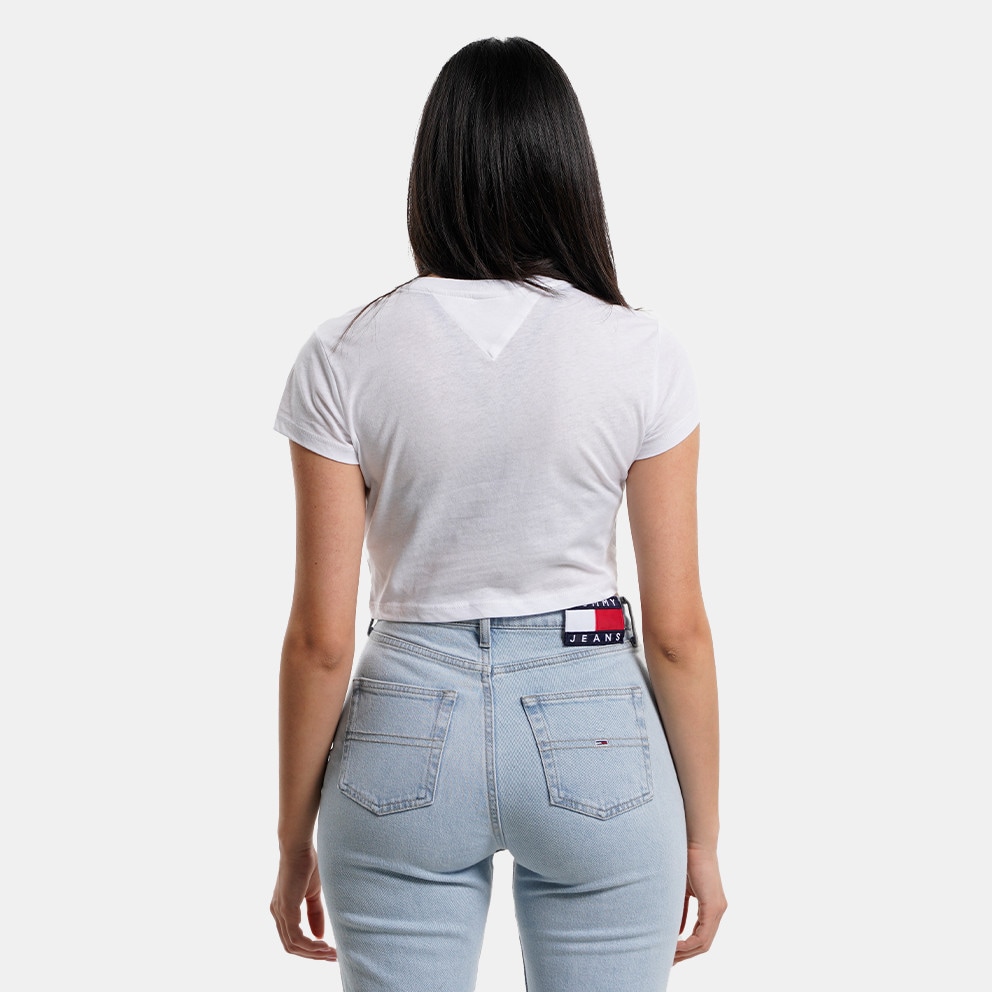 YBR - Tommy Jeans Essential Women's Crop Top White DW0DW15444 - Tommy  Hilfiger Rotes Lounge-T-Shirt mit Logo auf der Brust und Besatz am  Ausschnitt